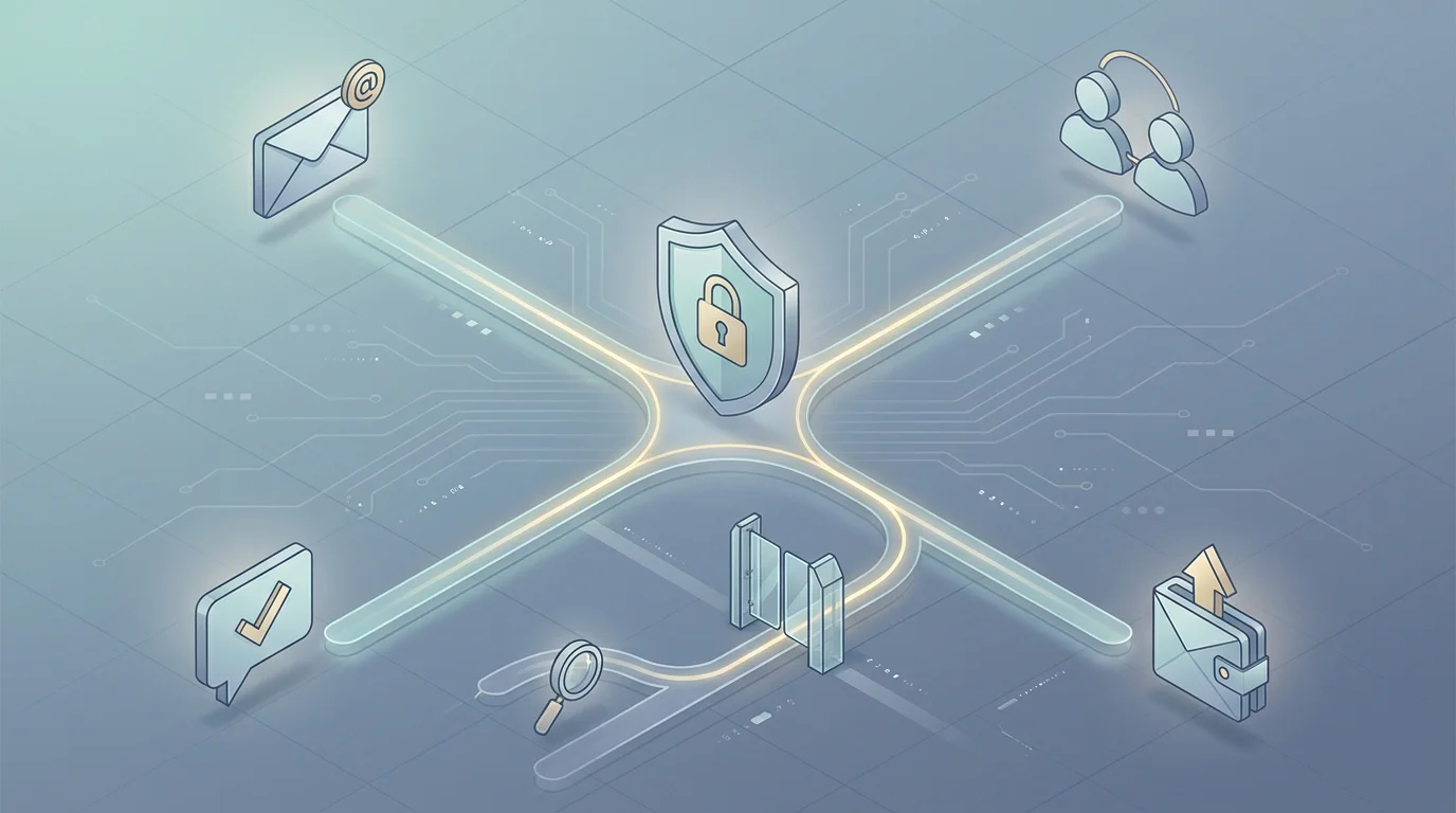 Ilustración conceptual de alta de cuenta y verificación digital