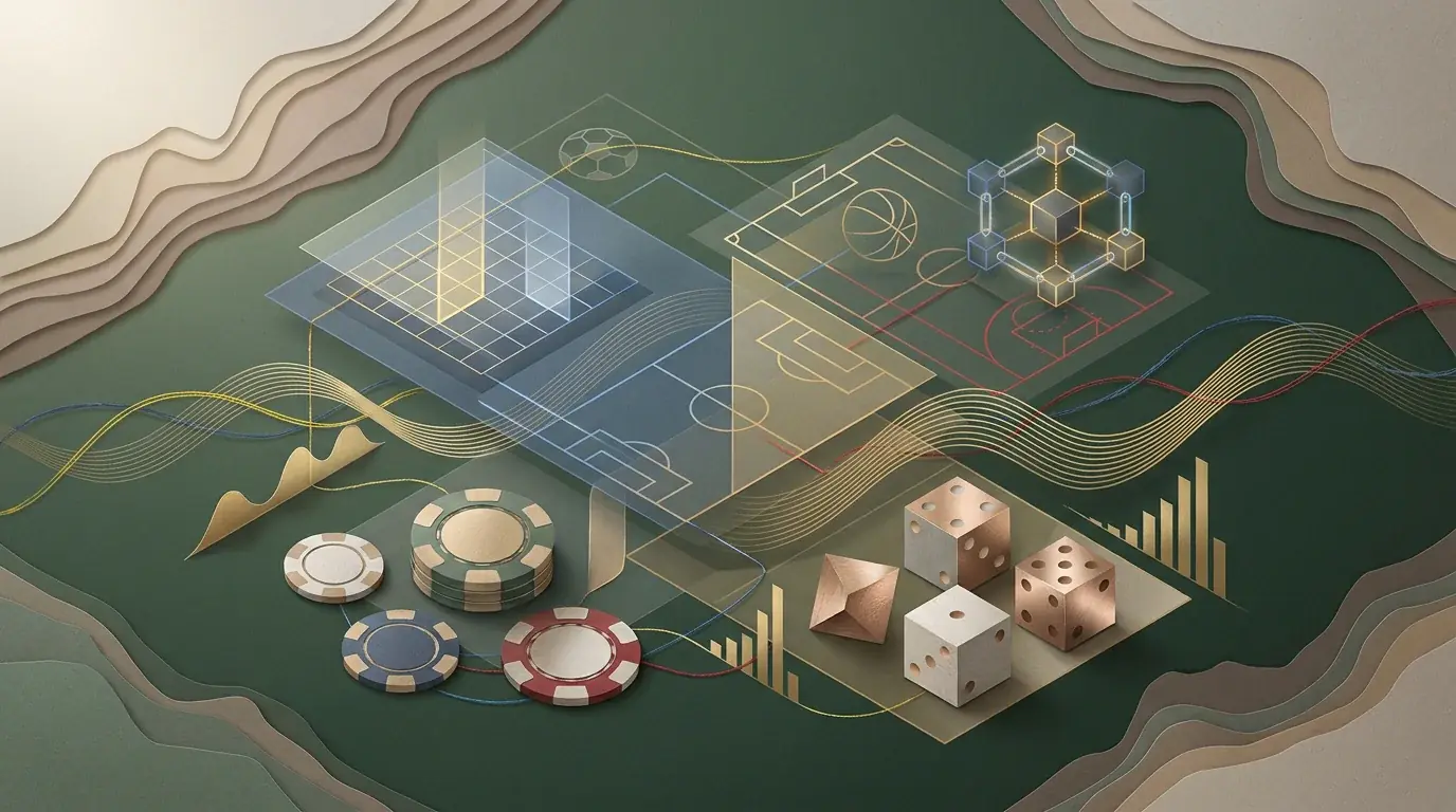 Ilustración editorial sobre casino, apuestas deportivas y criptomonedas con referencias visuales a Colombia